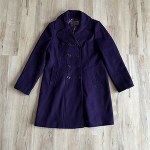 Guess 60% Wool Blend Women's Deep Purple Pea Coat